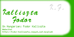 kalliszta fodor business card